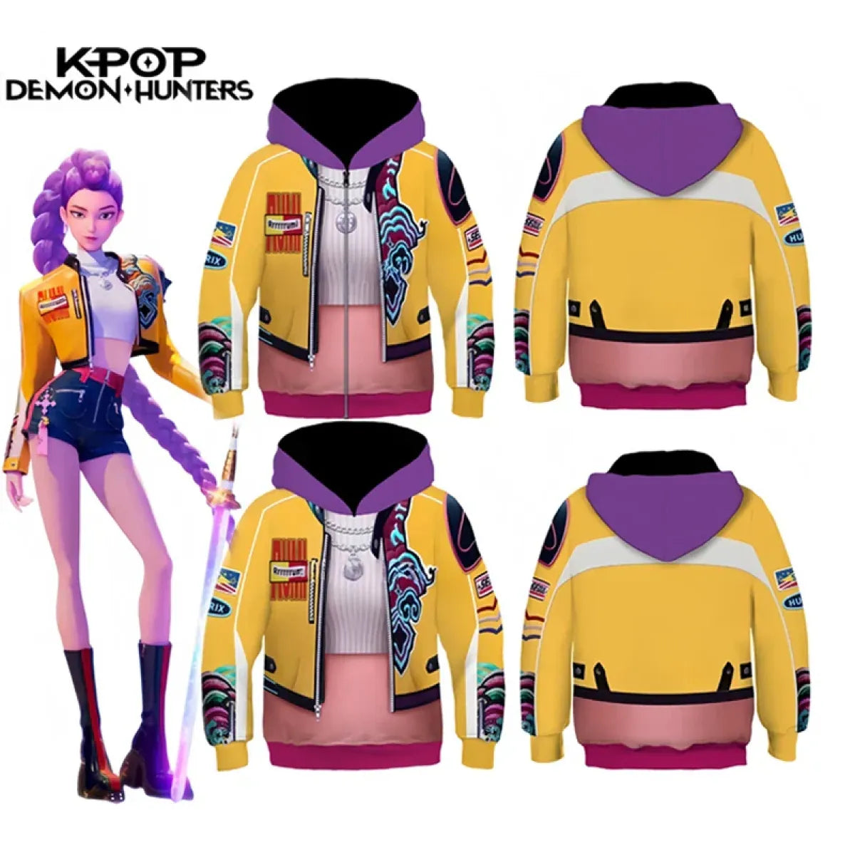 K-Pop Demon Hunters girls Group HUNTRIX Rumi Cosplay Kostüm Set K-Pop Demon Hunters girls Group HUNTRIX Rumi Cosplay Kostüm Set