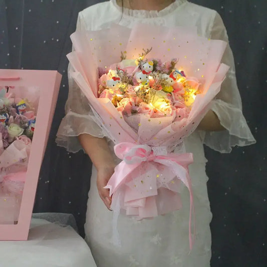 LED Light Hello Kitty Bouquet - My Melody Cinnamoroll Kuromi Edition - Valentines Day Collection - 1