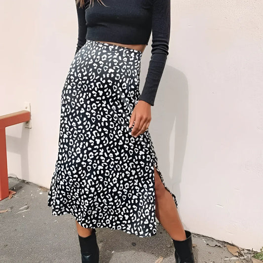 Leopard Pattern Midi Skirts - Bottoms - 1
