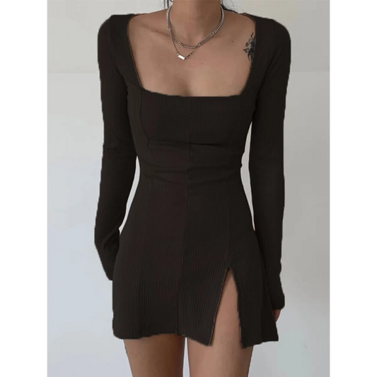 Solid Casual Knitted Dresses - Charcoal / S - All Dresses - Dresses - 14 - 2024