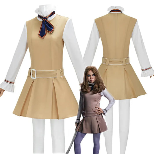 M3GAN 2.0 Cosplay Dress – Brown Uniform Set for Women & Girls - All Dresses - Sets - 2
