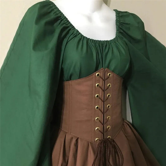 Medieval Renaissance Dress – Full Sleeve Costume with Corset - All Dresses - Cosplay - 2