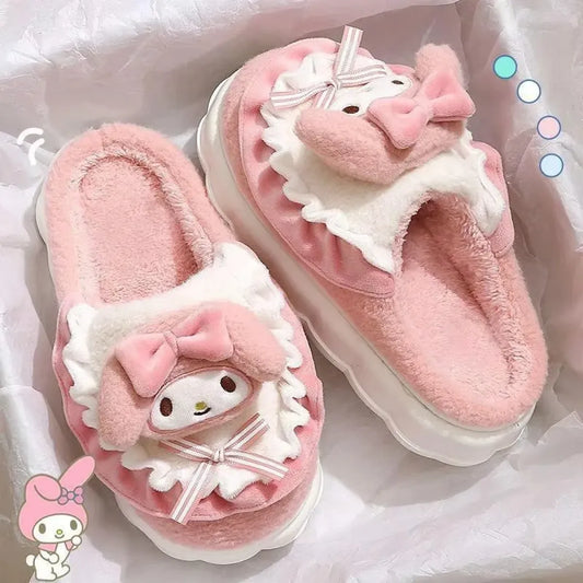 Sanrio My Melody Plush Indoor Winter Slippers - Accessories - Slippers - 1
