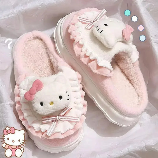 Sanrio My Melody Plush Indoor Winter Slippers - Accessories - Slippers - 2