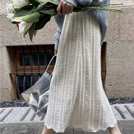 Fairycore Lace Ruffle Midi Skirt - Bottoms - Skirts - 2