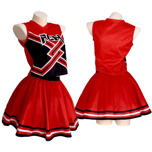 Takerlama RCH Printed Cheerleader Uniform Bring it On Cosplay Women’s Fancy Dress Tank Top Mini Skirt Halloween Costume