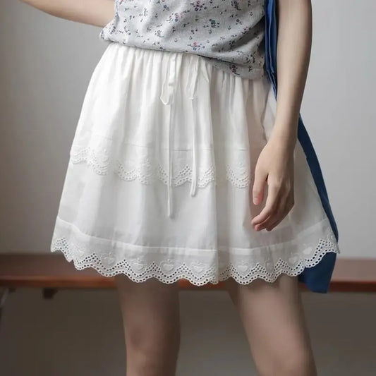 Korean Lace Ruffle Mini Skirt - Bottoms - Mini Skirts - 7