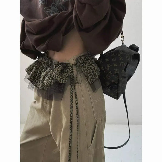 Leopard Ruffle Lace-Up Mini Skirt – Y2K Street Style - Bottoms - Women’s Pants - 2