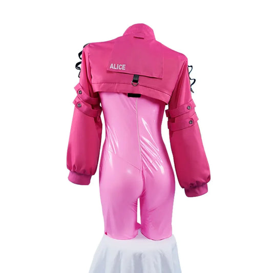 Nikki Alice Cosplay Costume – Pink Bodysuit Jacket Wig & Ears Set - Tops & Tees - Cosplay - 2