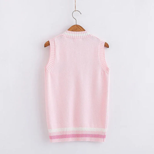 Kawaii Pink Pastel Bunny Vest Sweater - Sweaters - 2