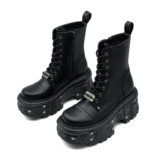 Women’s Punk Platform Ankle Boots - Women’s Clothing & Accessories - Footwear - 2