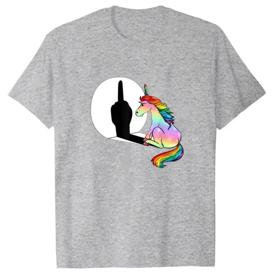 Rainbow Unicorn Shadow Middle Finger Tee - T-Shirts - T-Shirt - 2