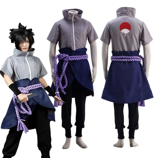 Sasuke Uchiha Cosplay Costume – Naruto Shippuden Outfit with Rope - Anime - Cosplay - 1