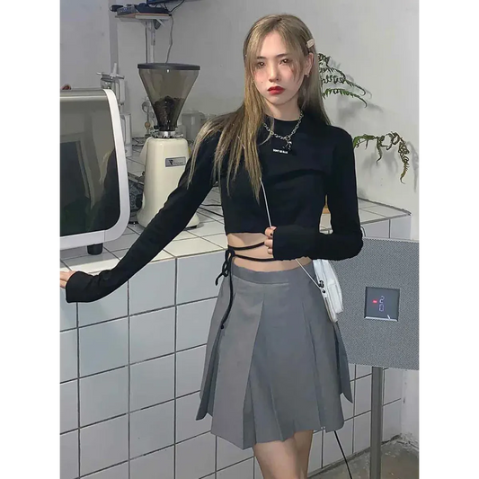 Sexy Crop Long Sleeve T-Shirt - T-Shirts - 7