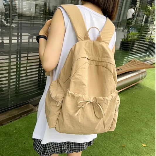 Kawaii Bow Soft Nylon Backpack - Women Bags & Wallets - Backpack - 2