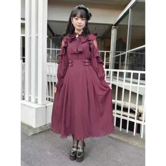 Gothic Lace Bow Stand Collar Lolita Dress - All Dresses - Lolita Dress - 6