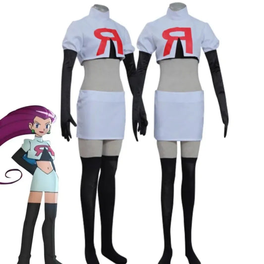 Team Rocket Jessie & James Cosplay Set – Anime Full Outfit for Men & Women - Women’s Clothing & Accessories - Sets - 2