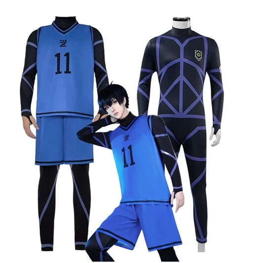 Lock Isagi Yoichi Cosplay Set – Anime Sports Jersey & Jumpsuit - Women’s Clothing & Accessories - Sets - 1