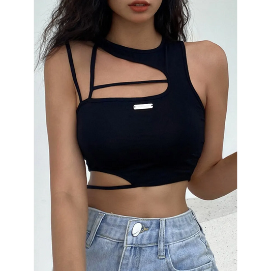 Sexy Hollow Out Techwear Tee - T-Shirts - Shirts & Tops - 1 - 2024