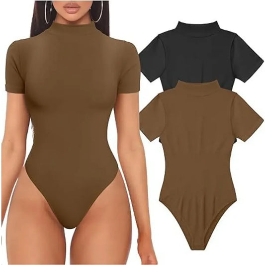 Short Sleeve Turtleneck Bodysuit - Women’s Clothing & Accessories - Intimates - 2
