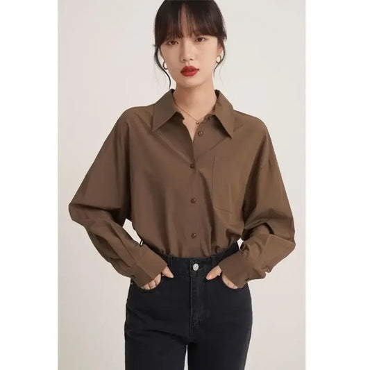 Vintage Loose Long Sleeve Shirt - T-Shirts - Shirts & Blouses - 1
