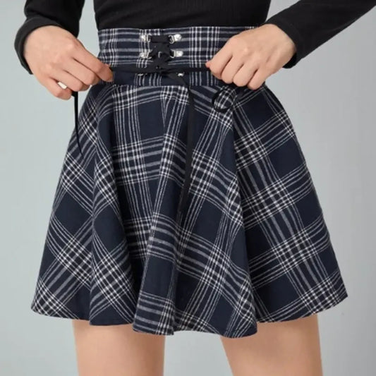 Vintage Plaid Mini Skirt - Bottoms - 2