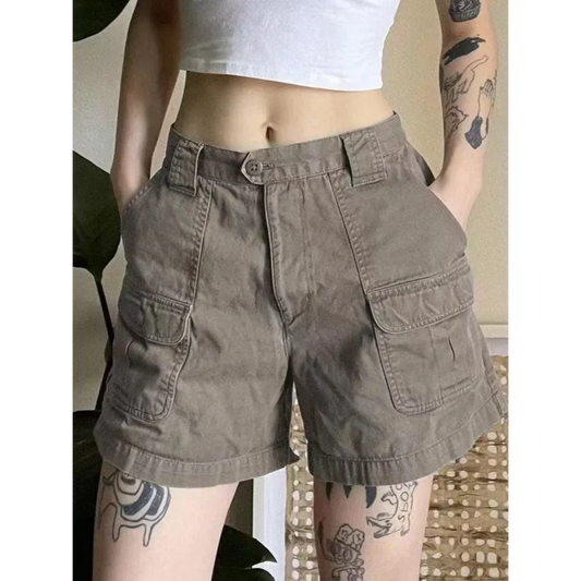 Vintage Y2K Cargo Shorts – Harajuku Streetwear Retro Denim - Shorts - Shorts - 1