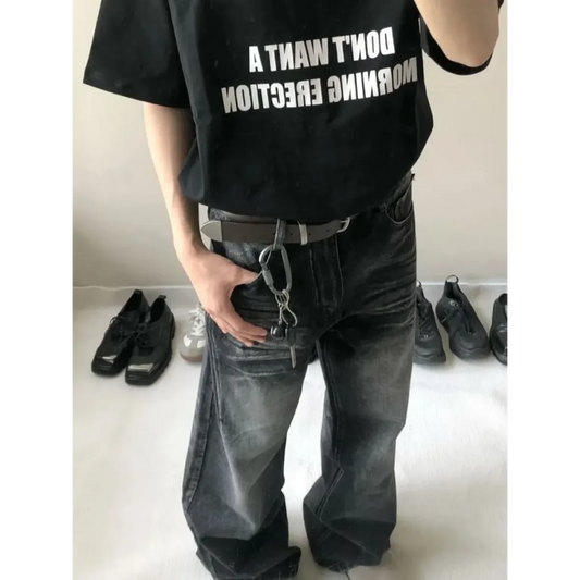 Vintage Washed Wide Leg Y2K Jeans - Bottoms - Jeans - 2