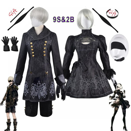 NieR: Automata 9S & 2B Cosplay Costume with Wig and Accessories - Anime - Cosplay - 1