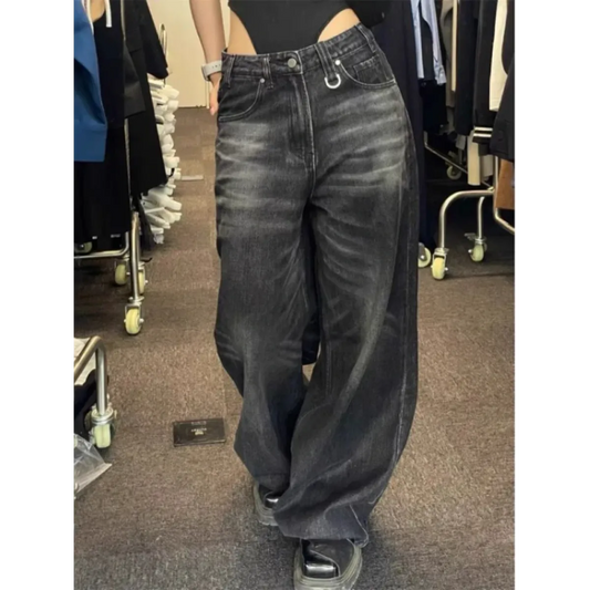Y2K Oversized Black Flare Jeans - Bottoms - Jeans - 1