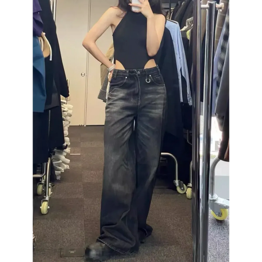 Y2K Oversized Black Flare Jeans - Bottoms - Jeans - 2