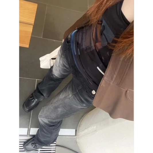 Y2K Gradient Flare Low-Waist Jeans - Bottoms - Pants - 2