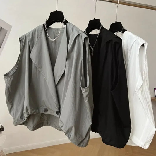 Oversized Y2K Lapel Vest Cardigan - Women’s Clothing & Accessories - Jacket - 1