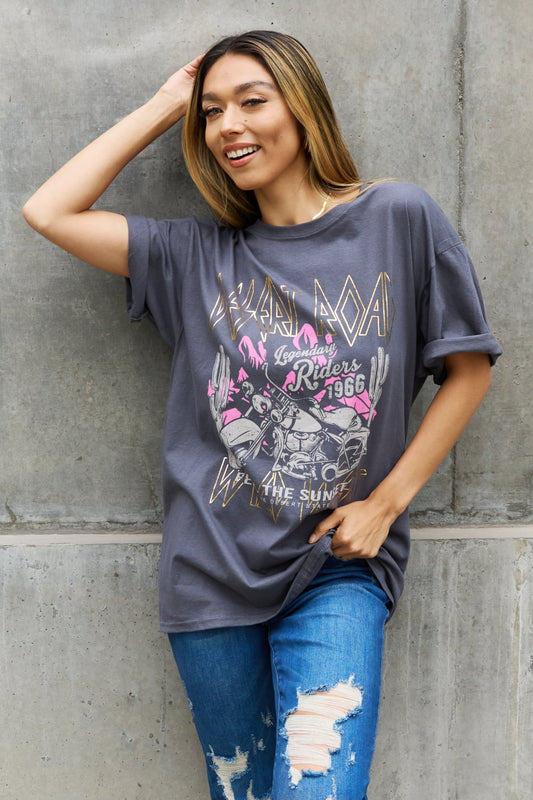 "Desert Road" Graphic T-Shirt - Kawaii Stop - Adventure Style, Casual Chic, Graphic T-Shirt, LA-Based Brand, Relaxed Fit, Rugged Spirit, Ship from USA, Sweet Claire, White Birch Fashion, Wild Landscapes, Women's Clothing, Women's Fashion