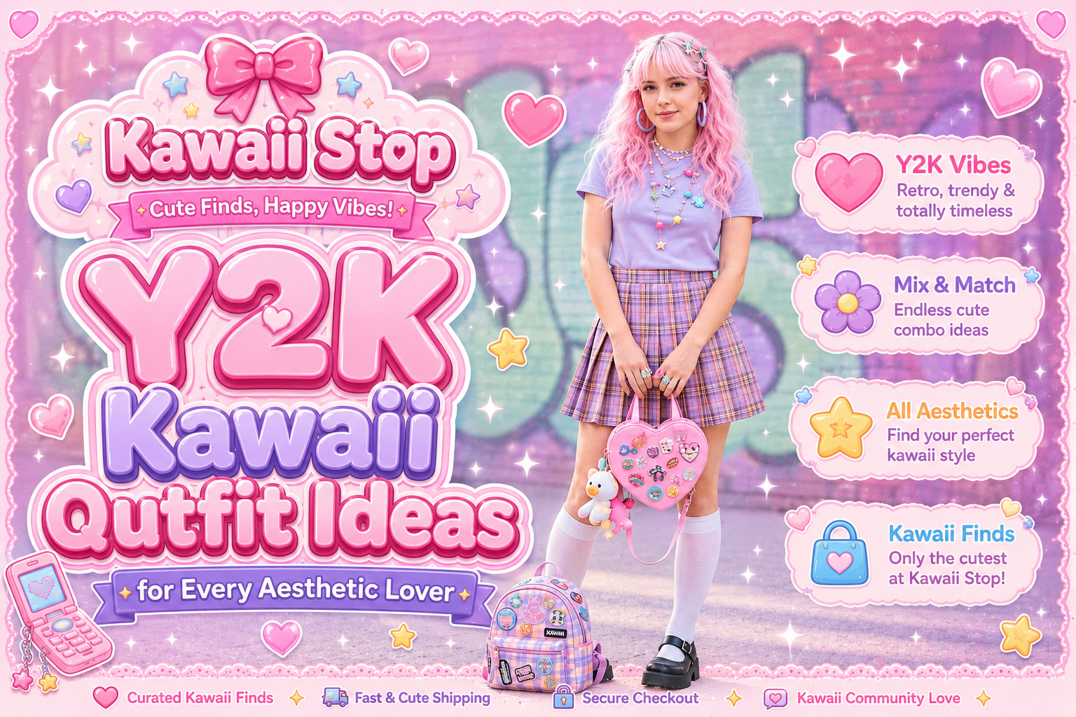 Y2K Kawaii Outfit Ideas for Every Aesthetic Lover - Aesthetic Outfits, Anime Outfits, Butterfly Clips, Fairy Kei,