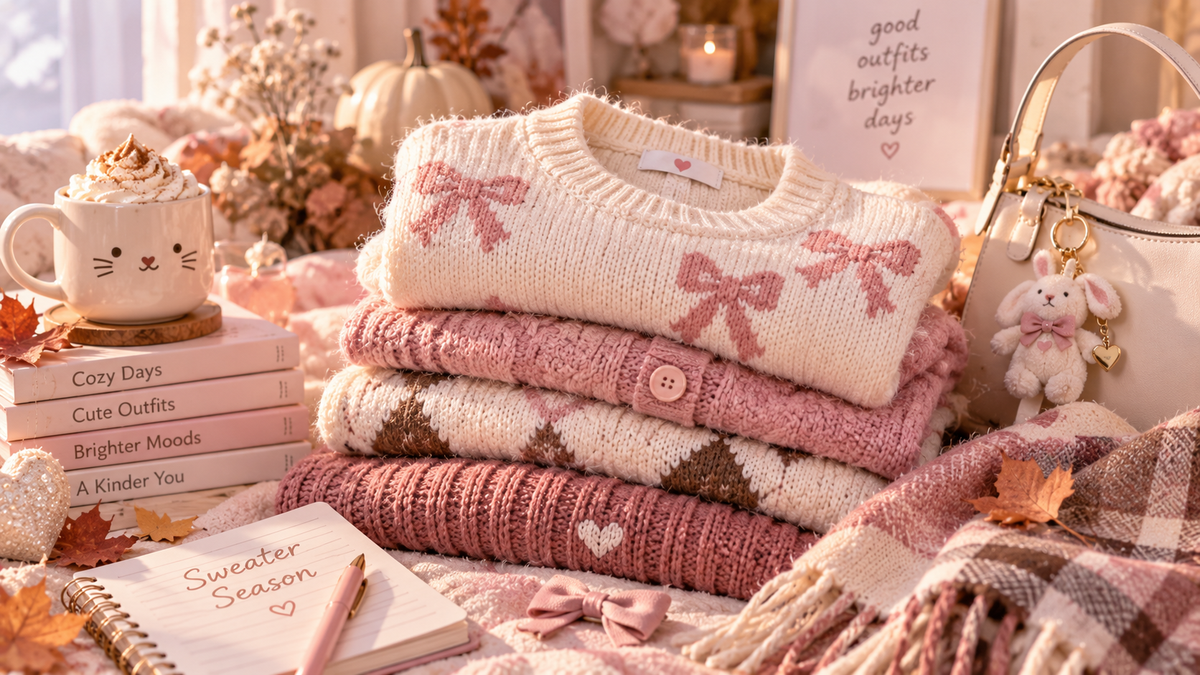 Cute Sweater Outfits: 10 Kawaii Knit Looks for Skirts, Jeans & Cozy Layers