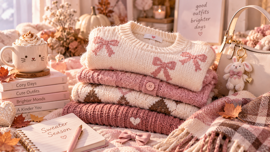 Cute Sweater Outfits: 10 Kawaii Knit Looks for Skirts, Jeans & Cozy Layers