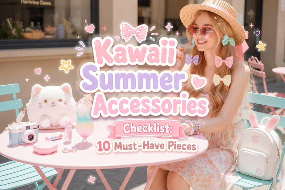 Kawaii Summer Accessories Checklist: 10 Must-Have Pieces - Cute Outfits, Hair Accessories, Harajuku Style, Kawaii