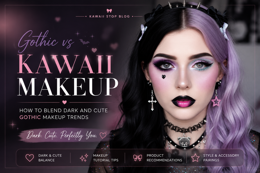 Gothic vs Kawaii Makeup: How to Blend Dark and Cute Gothic Makeup Trends - Alternative Makeup, Cute Gothic Makeup, Cute