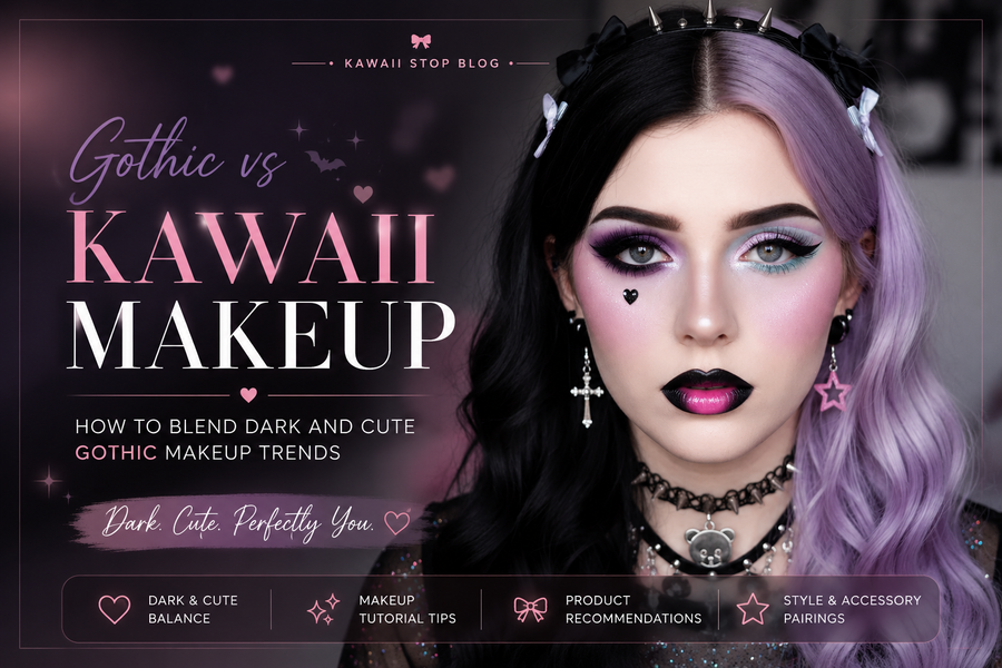 Gothic vs Kawaii Makeup: How to Blend Dark and Cute Gothic Makeup Trends - Alternative Makeup, Cute Gothic Makeup, Cute