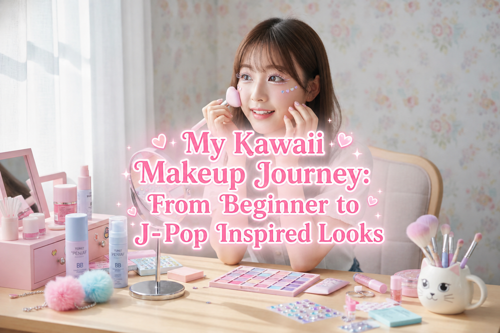 My Kawaii Makeup Journey: From Beginner to J-Pop Inspired Looks - Anime Inspired Makeup, Beauty Tips, Beginner Makeup,