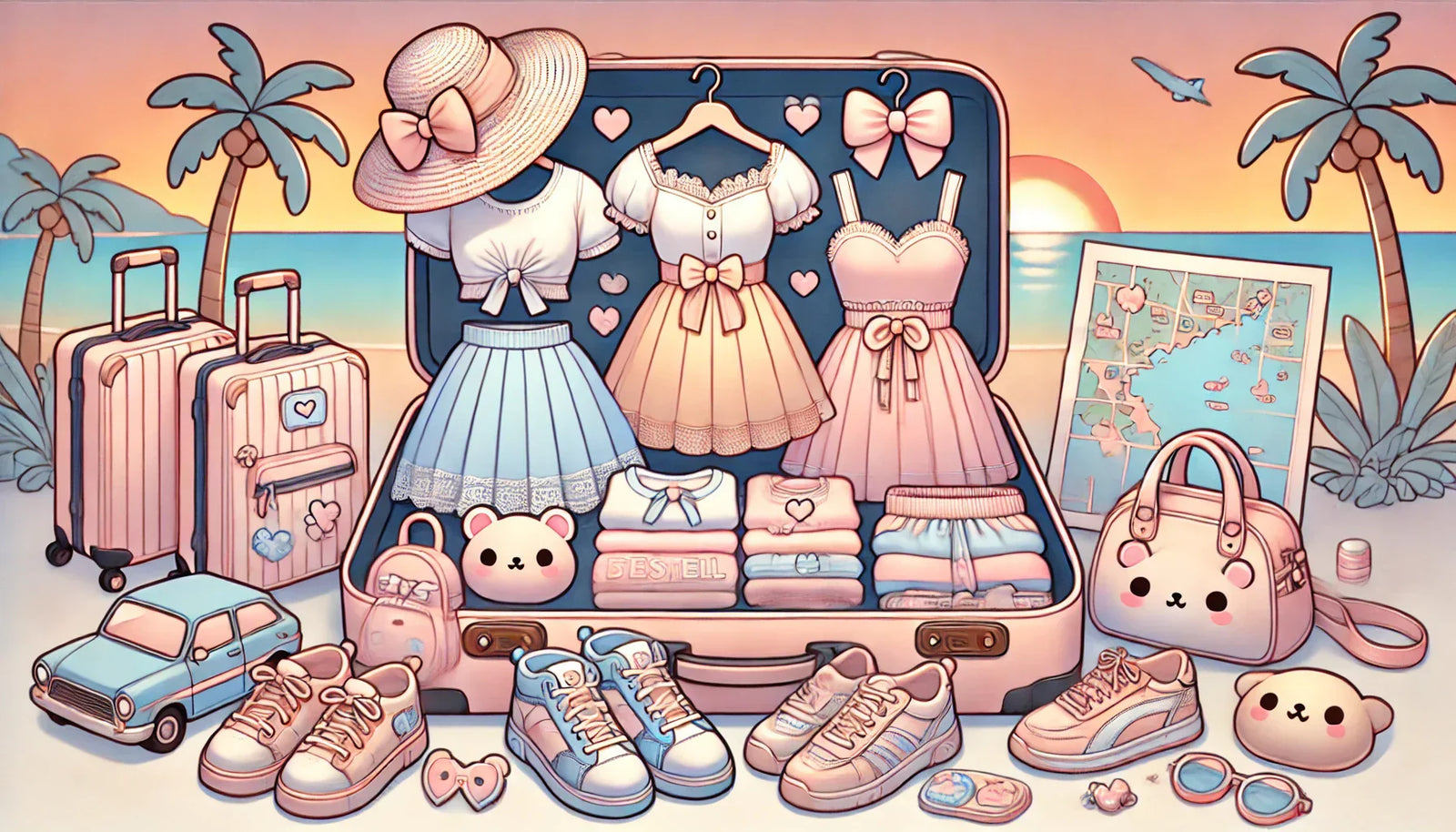 Kawaii Travel Guide: How to Infuse Cute Fashion into Your Vacation Wardrobe - Contemporary Kawaii, Cute Travel Outfits,