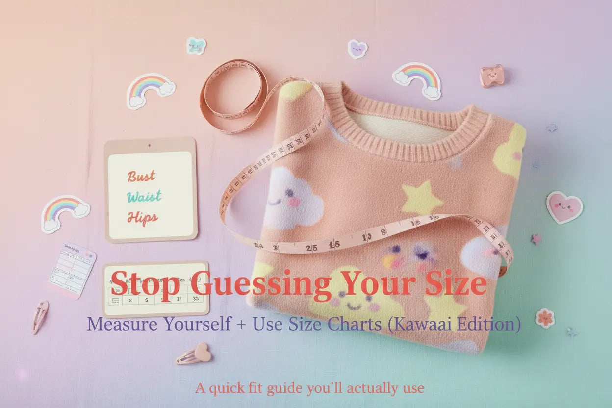 Kawaii Clothing Size Guide: How to Measure Yourself and Read Size Charts - Asian Sizing, Bust Waist Hips, Fit Guide,