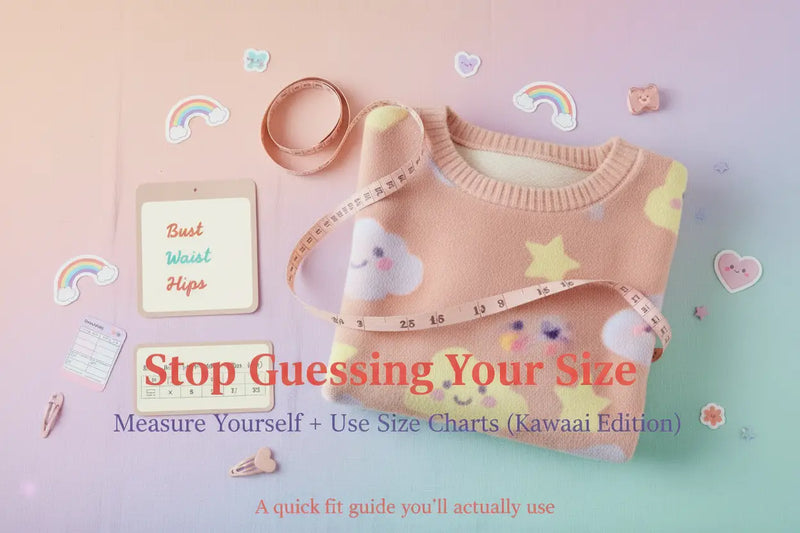 Kawaii Clothing Size Guide: How to Measure Yourself and Read Size Charts - Asian Sizing, Bust Waist Hips, Fit Guide,