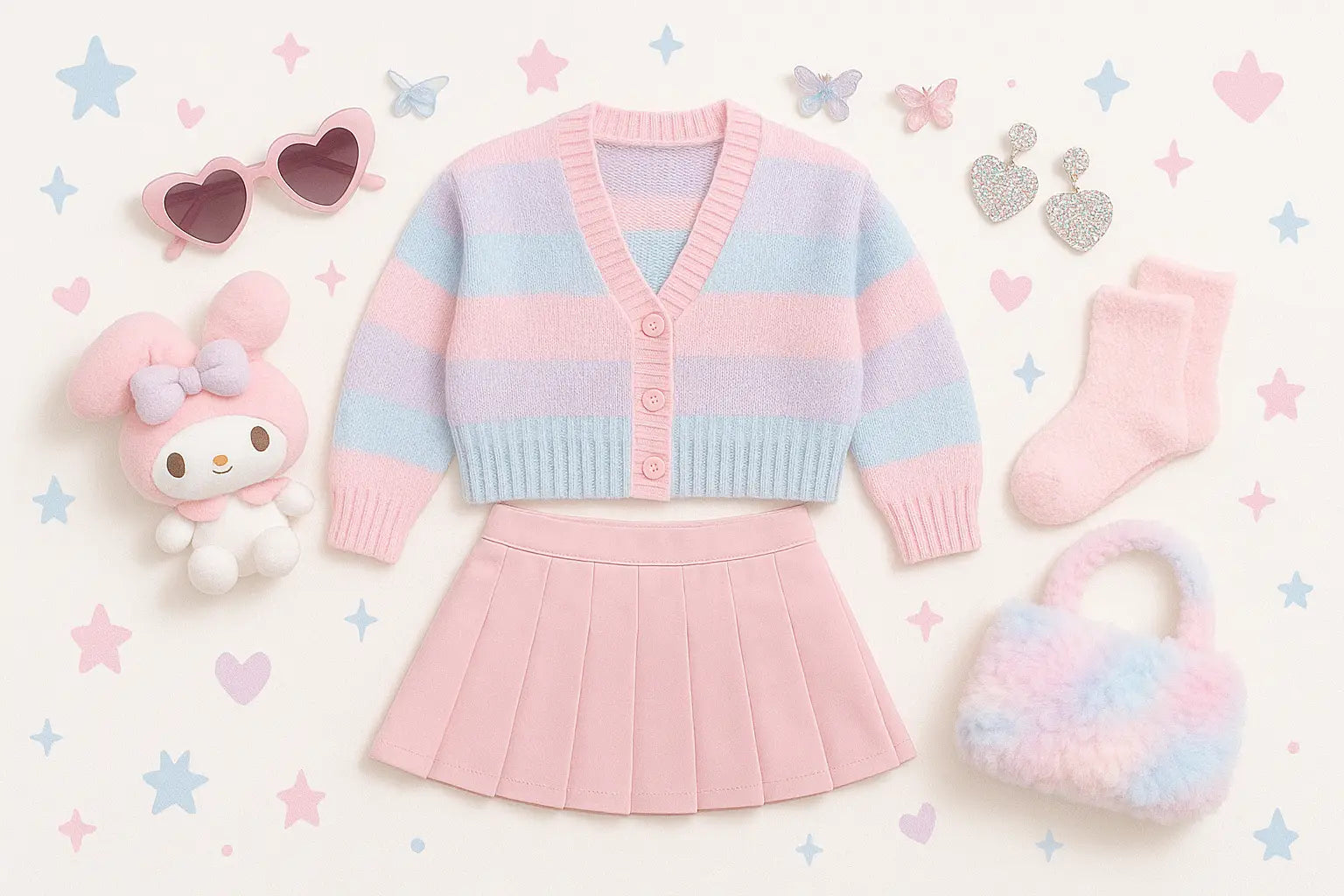 Soft Girl Pastel Outfit Ideas Inspired by Kawaii Aesthetic - cardigans, cute aesthetic, pastel clothes, pastel kawaii,