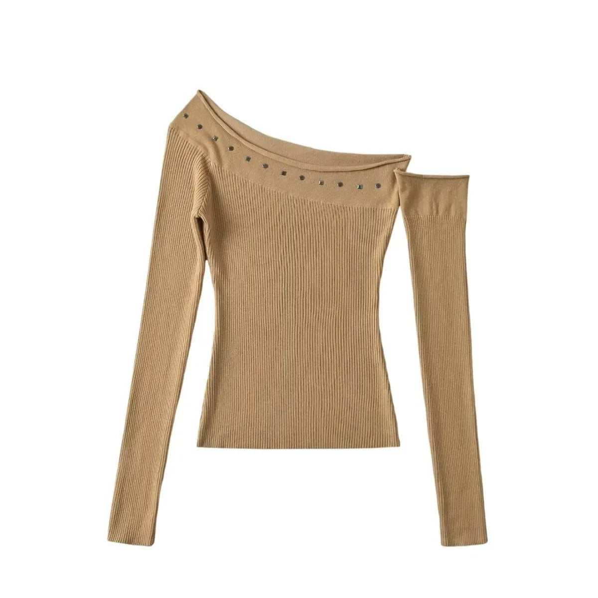 Asymmetrical Off Shoulder Long Sleeve Top - Blouses & Shirts - Blouse - 2