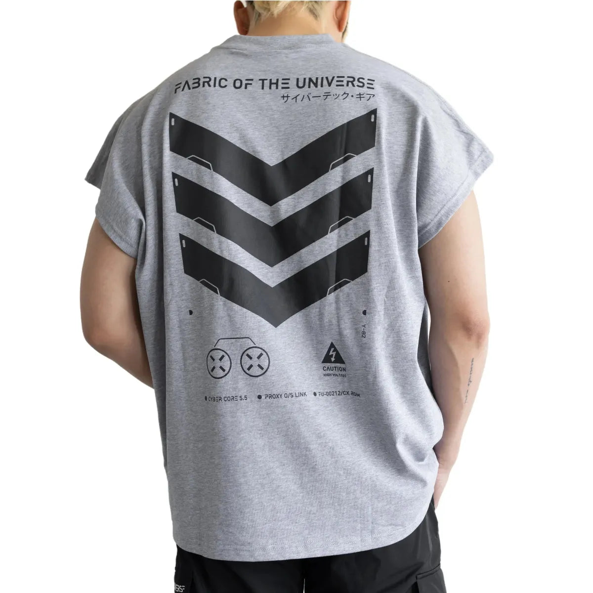 V3-3 Grey Oversized Sleeveless T-Shirt - T-Shirts - Tank Top / Cami - 1