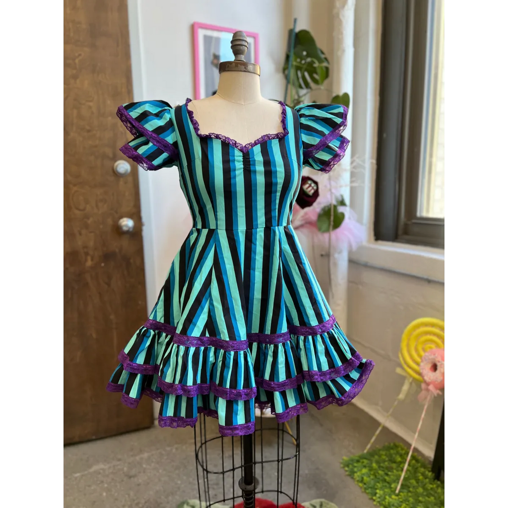 Adelaide Mini Swing Dress in Haunted Stripe - All Dresses - Mini Dress - 5