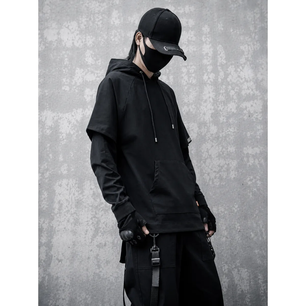 Layered Techwear Hoodie – Harajuku Streetwear - Hoodies & Sweatshirts - Hooded - Men’s Hoodies - 2