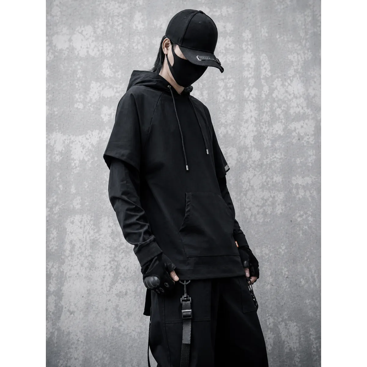 Layered Techwear Hoodie – Harajuku Streetwear - Hoodies & Sweatshirts - Hooded - Men’s Hoodies - 2